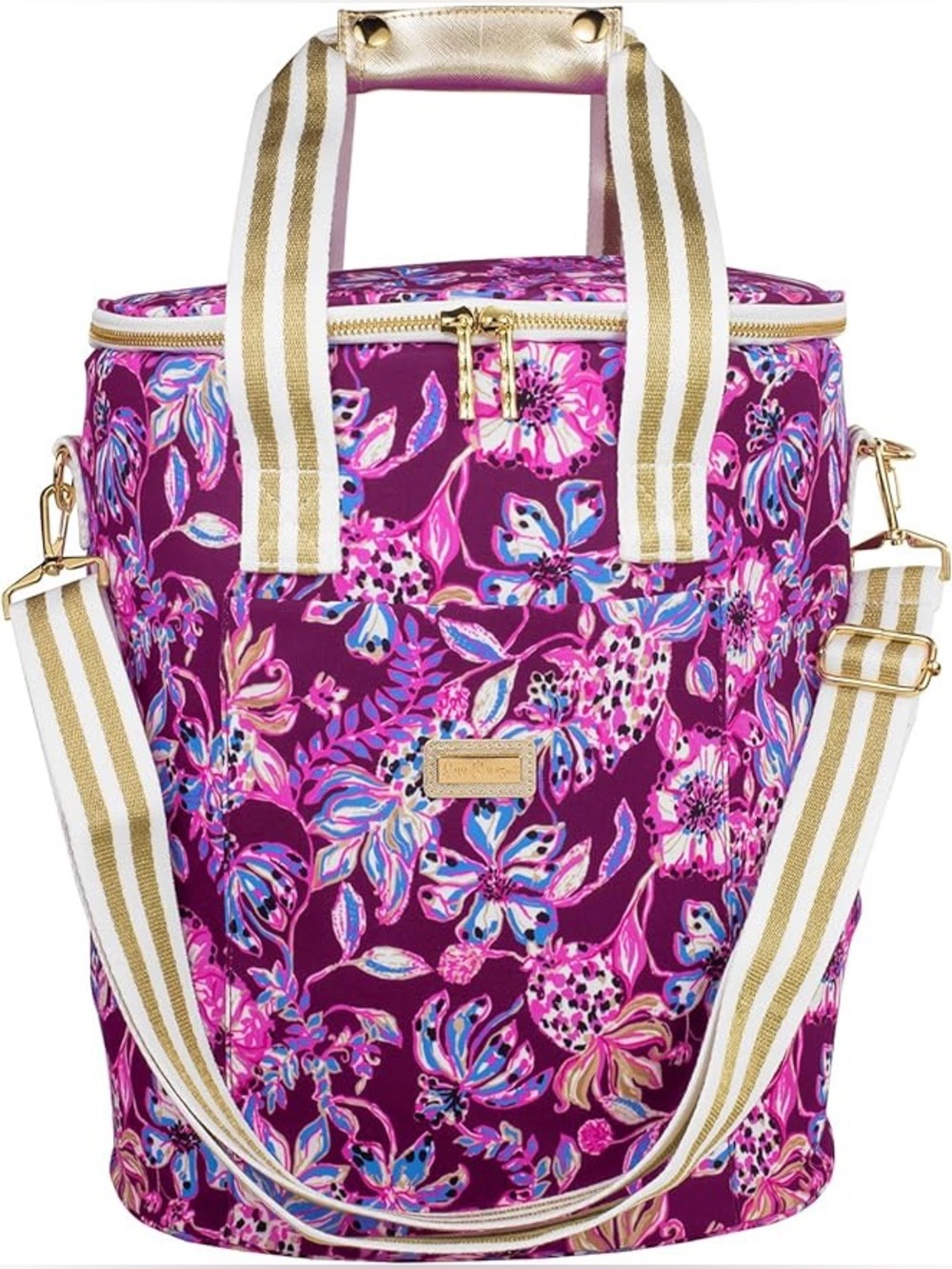 Lilly Pulitzer Deluxe Wine Carrier Amarena Cherry Tropical With A Twist